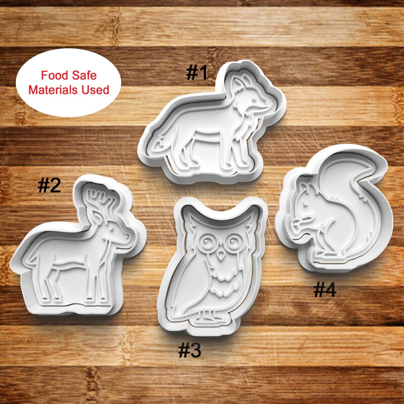 Forest Animal Cookie Cutter | Cookie Stamp | Cookie Embosser | Cookie Fondant | Clay Stamp | Clay Earring Cutter | 3D Printed | Fox | Squirr